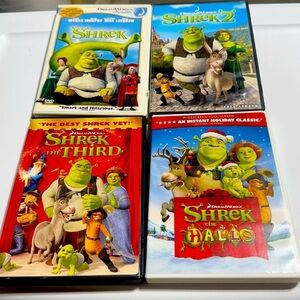 Dreamworks Sherk 4 DVD Bundle. Includes Shrek 1, 2, 3, & Shrek The Halls